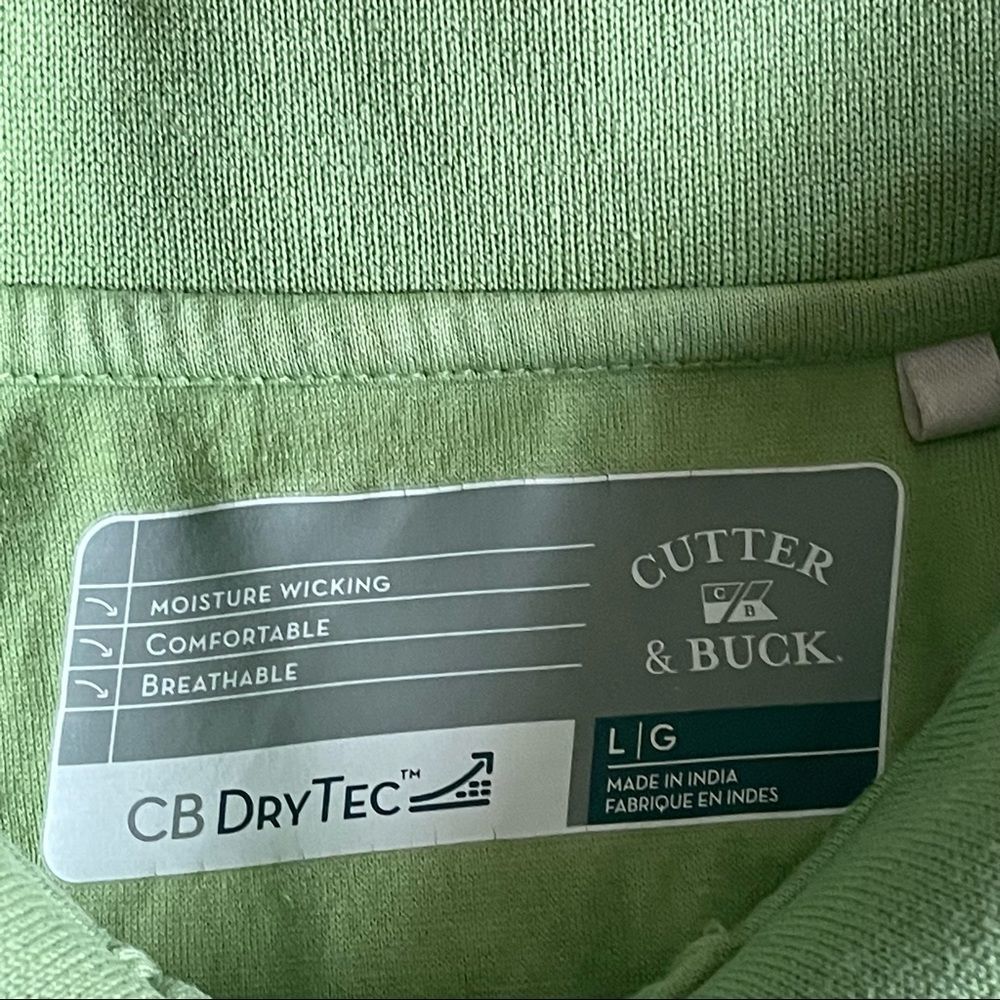 Cutter & Buck Green CB DryTec Short Sleeve Collard Golf Polo;SZ L;Good Condition - Picture 5 of 16